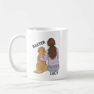 Café Taza con retrato de mascota personalizado con muje