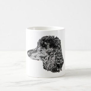 Café Taza con retrato de perro detallado - Estilo blanc