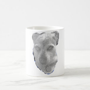 Café Taza con retrato de perro personalizado – Negro‑Gr