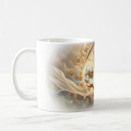 Café Taza con retrato de princesa de relojería onírica