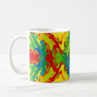 Café Taza con Salpicaduras de Pintura Abstracta Vibrant