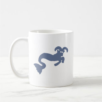 Café Taza con silueta de Cabra de Mar Zodiac azul