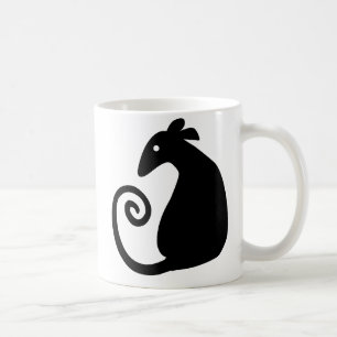 Café Taza con silueta de rata