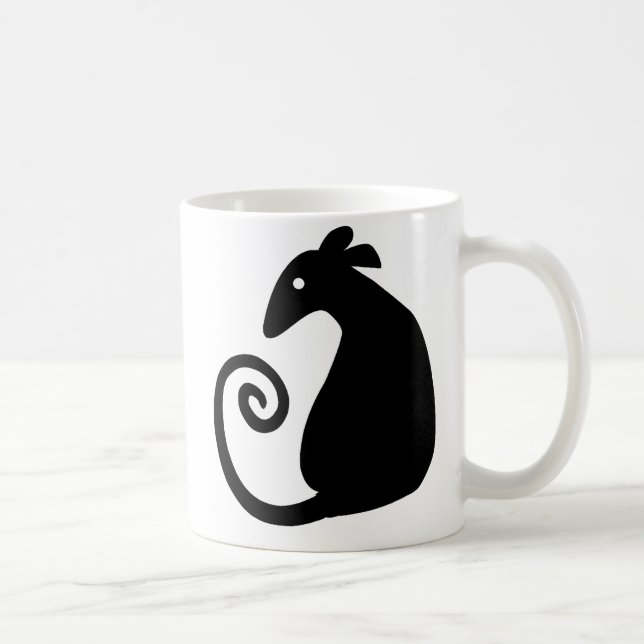 Café Taza con silueta de rata (Derecha)