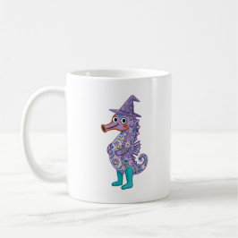 Café Taza con sombrero de mago de caballito de mar