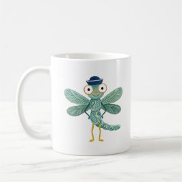 Café Taza con sombrero de marinero de libélula linda