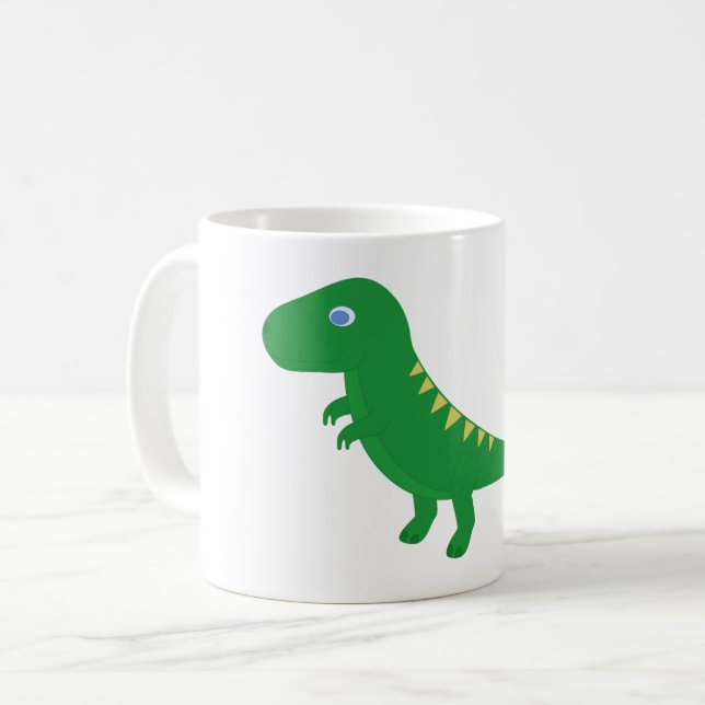 Café Taza con T-Rex de dibujos animados (Anverso izquierdo)