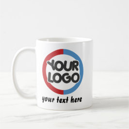 Café Taza con texto de logotipo comercial personalizado
