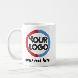 Café Taza con texto de logotipo comercial personalizado