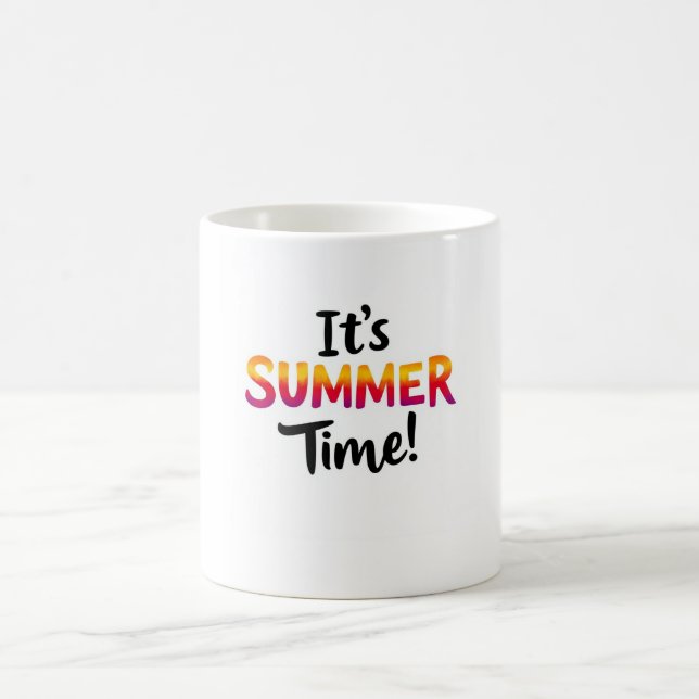 Café Taza con tipografía de arcoíris de verano (Centro)