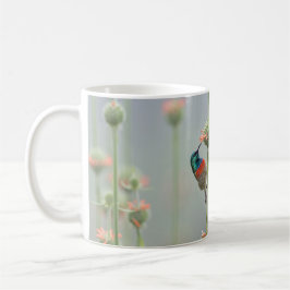 Café Taza con una fotografía de un sunbird