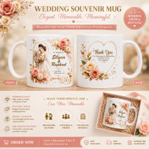 Taza conmemorativa de boda elegante en 3D | Person