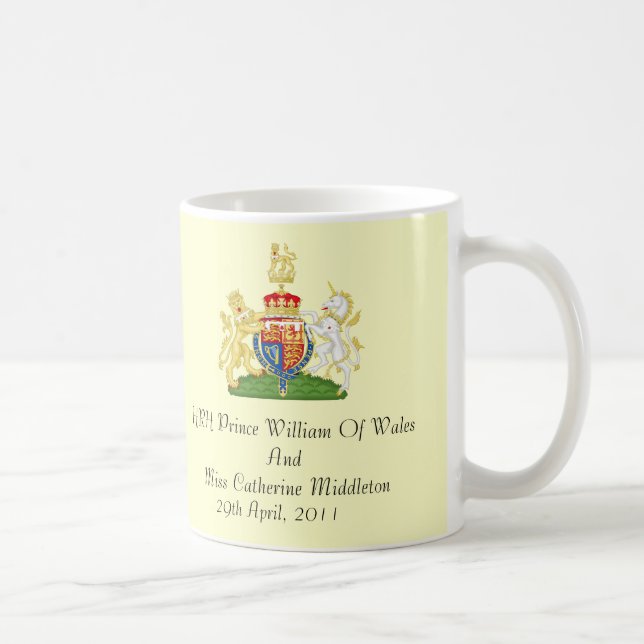 Café Taza conmemorativa del escudo de armas real de la (Derecha)