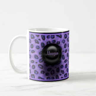 Café Taza conocida de encargo del leopardo púrpura y