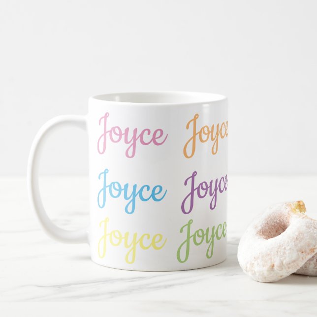 Café Taza conocida de Joyce - blanco y pasteles (Con donut)