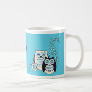 Café Taza conocida de los búhos del invierno