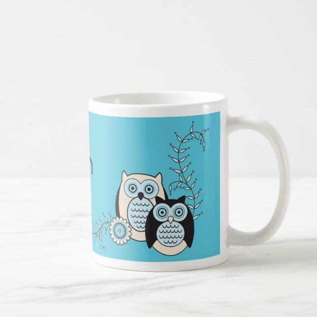 Café Taza conocida de los búhos del invierno (Derecha)
