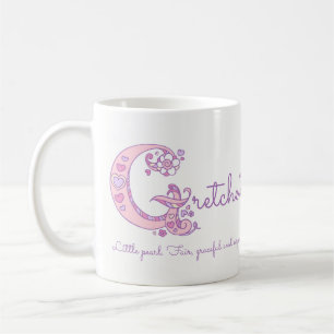Café Taza conocida del monograma de G de la flor del