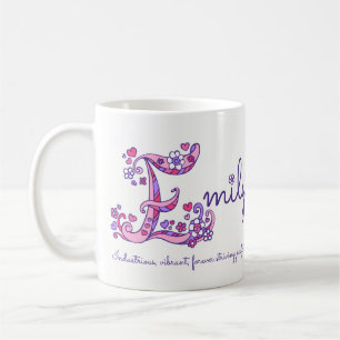 Café Taza conocida del monograma de la flor E del