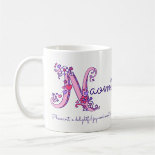 Café Taza conocida del monograma de la flor N del