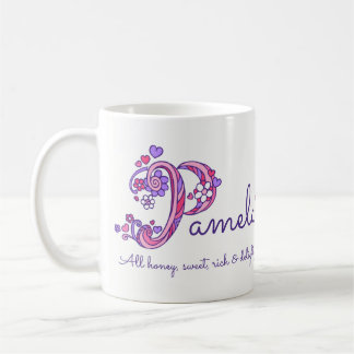 Café Taza conocida del monograma de la flor P del