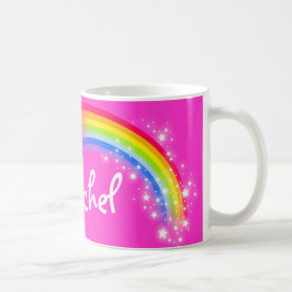 Café Taza conocida personalizada del rosa de arco iris