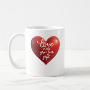 Café taza corazón de amor
