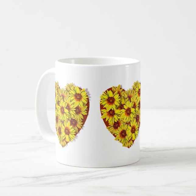 Café Taza Corazón de Girasol (Anverso izquierdo)