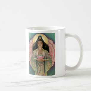 Café Taza "corazón de Kuan Yin de Lotus del rosa "