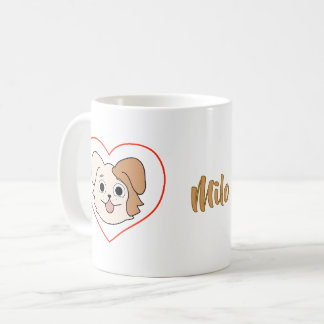 Café Taza Corazón de Perrito Kawaii - Regalo para Amant