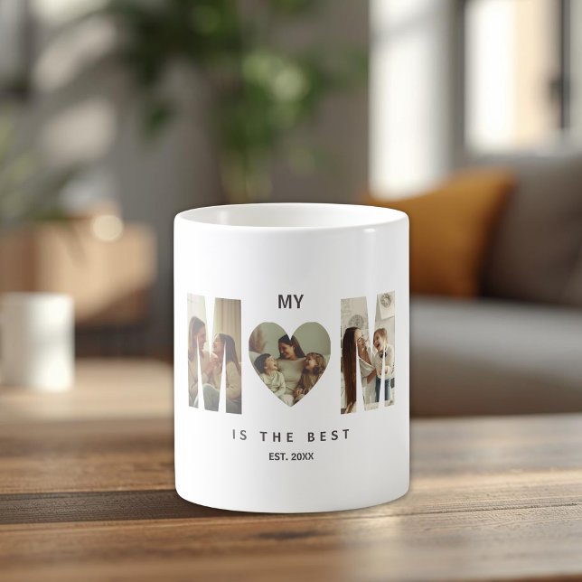 Café Taza Corazón MOM con Foto Personalizada de Moda (Subido por el creador)