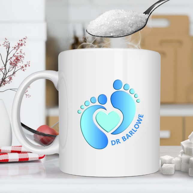 Café Taza Corazón Pies de Bebé Azul (Subido por el creador)