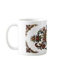 Taza Corazón Rosemaling de Herencia Nórdica - Un S