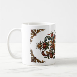 Café Taza Corazón Rosemaling de Herencia Nórdica - Un S
