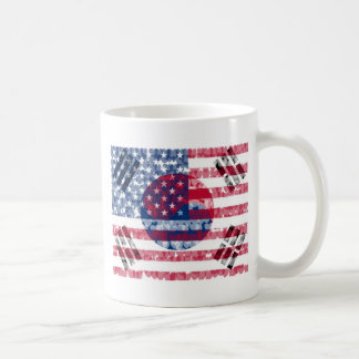 Café Taza Coreano-Americana de la bandera