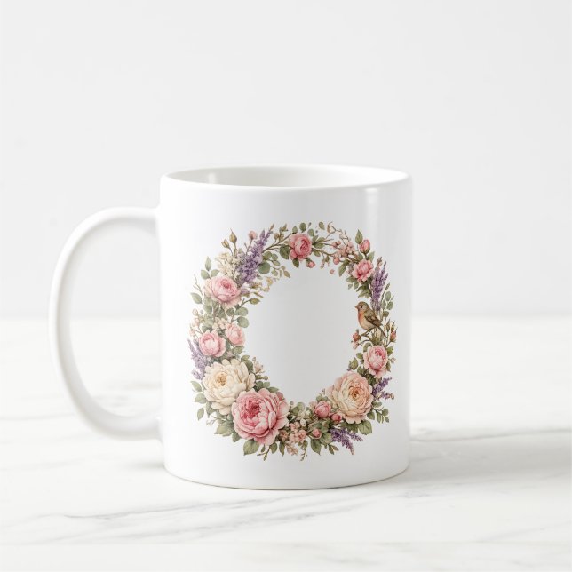 Café taza corona de rosas  (Izquierda)