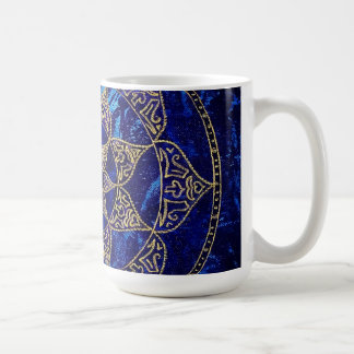Café Taza cósmica de la mandala de Lotus azul