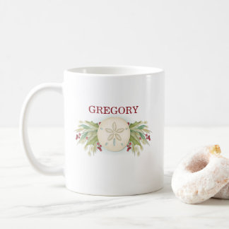 Café Taza costera del dólar de arena del navidad de la