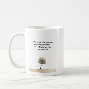 Café Taza cristiana de Mateo 11:28 Regalo de ánimo