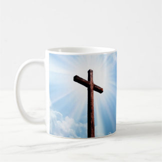 Café Taza cruzada de madera
