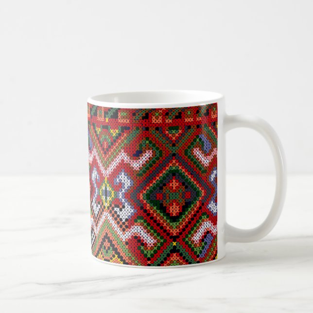 Café Taza cruzada ucraniana de Pascua del bordado de la (Derecha)