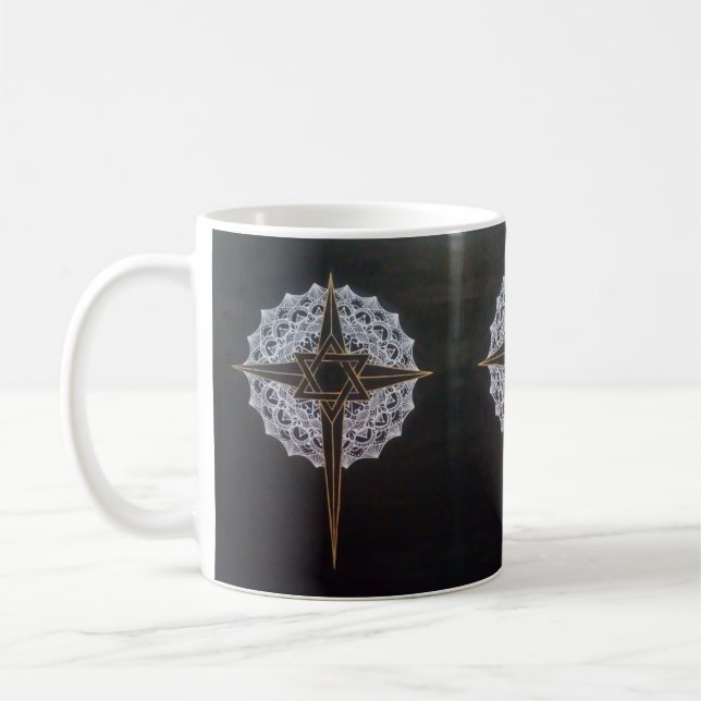 Café Taza cruzada y de la estrella de la mandala (Izquierda)