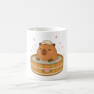 Café Taza Cute Capybara Sakura Onsen Flor de Cerezo