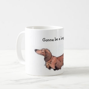Café Taza Dachshund de Pelo Largo