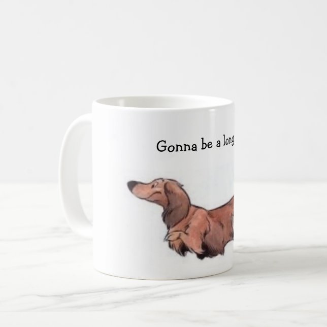 Café Taza Dachshund de Pelo Largo (Anverso izquierdo)