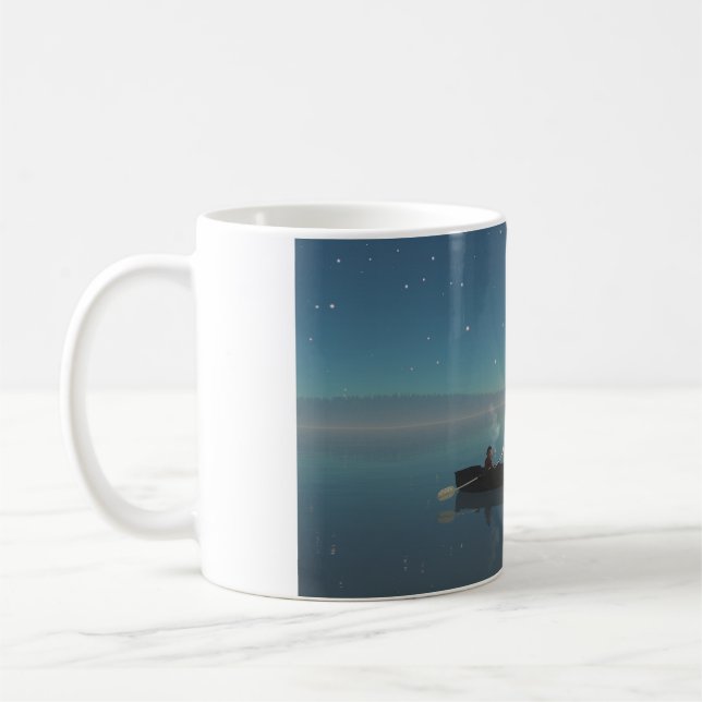 Café taza de 11 oz con imagen "Tranquila" (Izquierda)