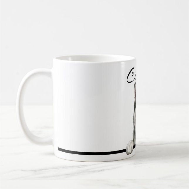 Café Taza de 11oz con envoltorio completo de Husky Sibe (Izquierda)
