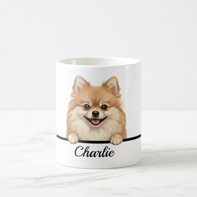 Café Taza de 11oz con envoltorio completo de Pomerania  (Centro)