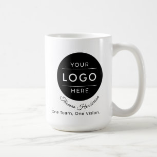 Café Taza de 15oz con logotipo y nombre comercial perso
