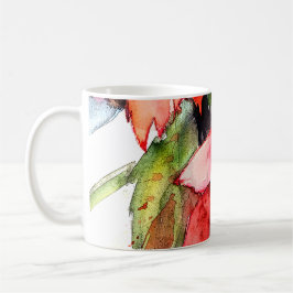 Café Taza de 3 navidad de los Poinsettias